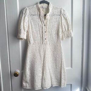 Zara Cream Lace Long Sleeve Dress